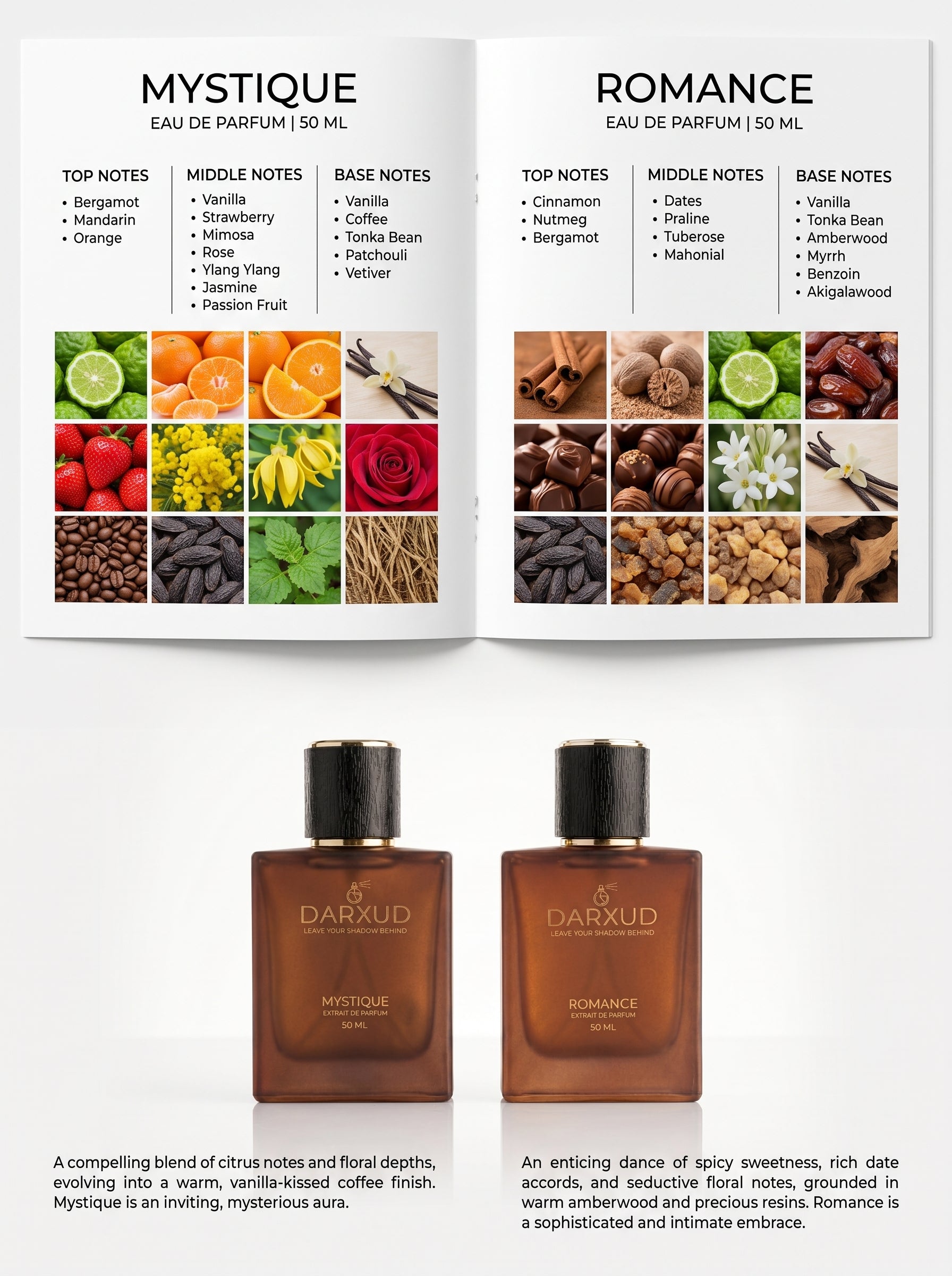 Discover the Elegant Harmony of MYSTIQUE & ROMANCE – 2 × 50 ML Luxury Perfume Collection