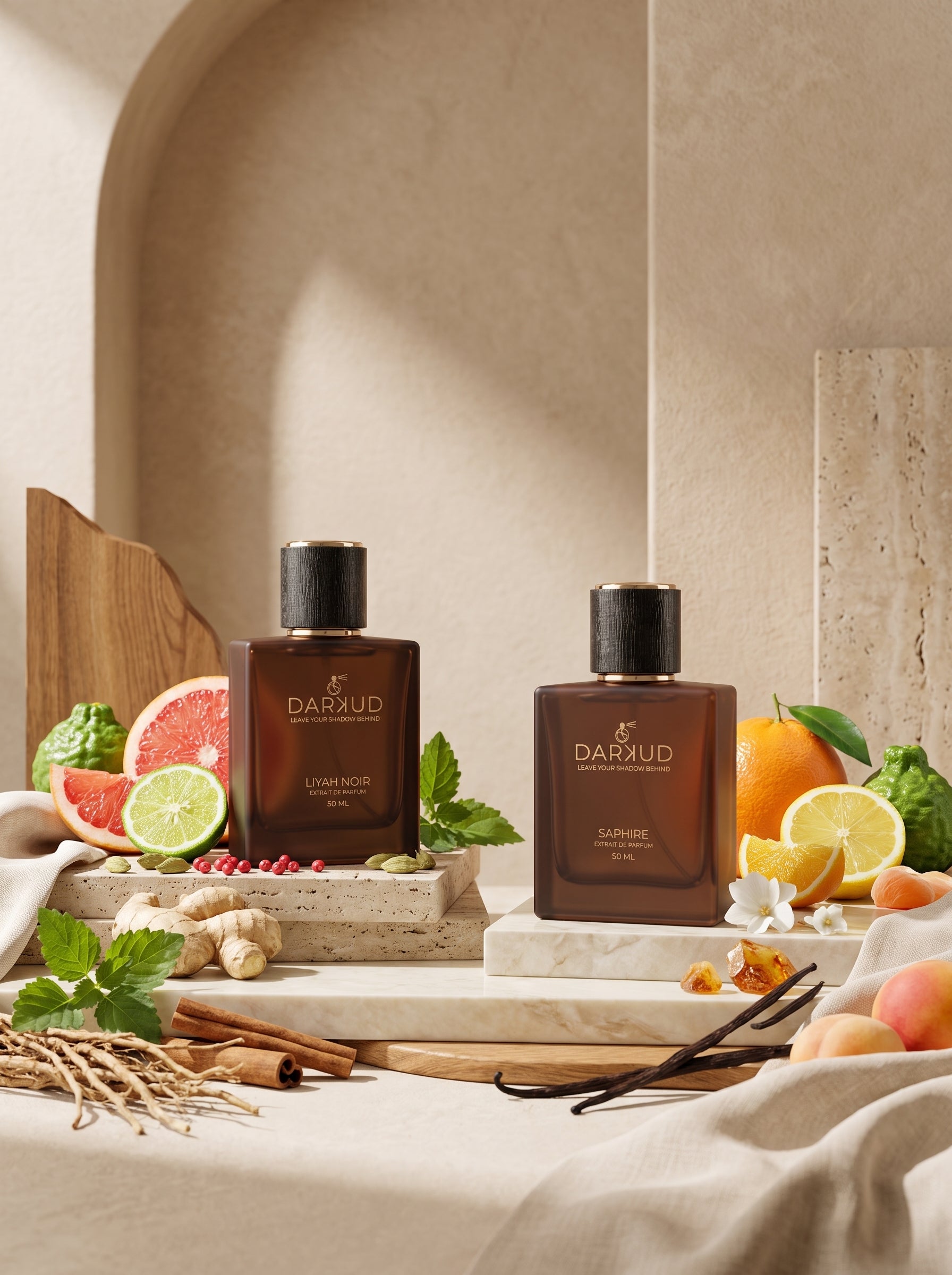 Discover the Perfect Fusion of LIYAH NOIR & SAPHIRE – 2 × 50 ML Luxury Perfume Collection