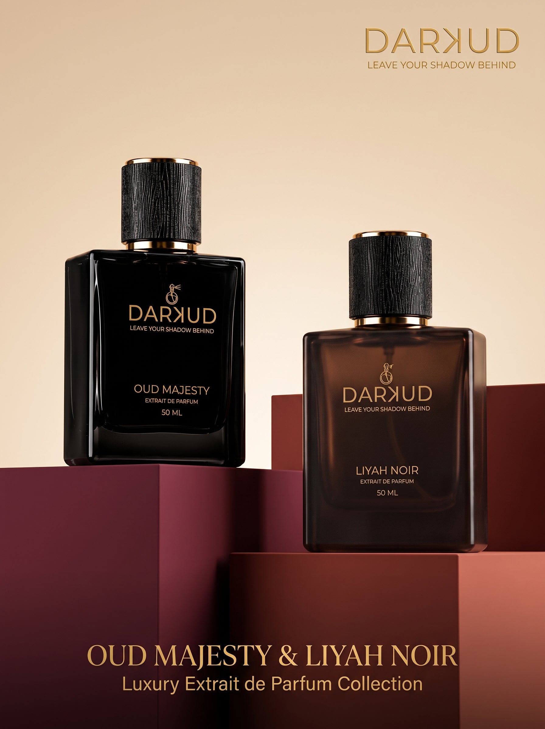 Luxury Perfume Combo | LIYAH NOIR 50ML + OUD MAJESTY 50ML | 2 Premium Extrait De Parfum Fragrances | Long Lasting Fruity Smoky Woody Musky & Oud Spicy Woody Scents | Gift Set 100ML