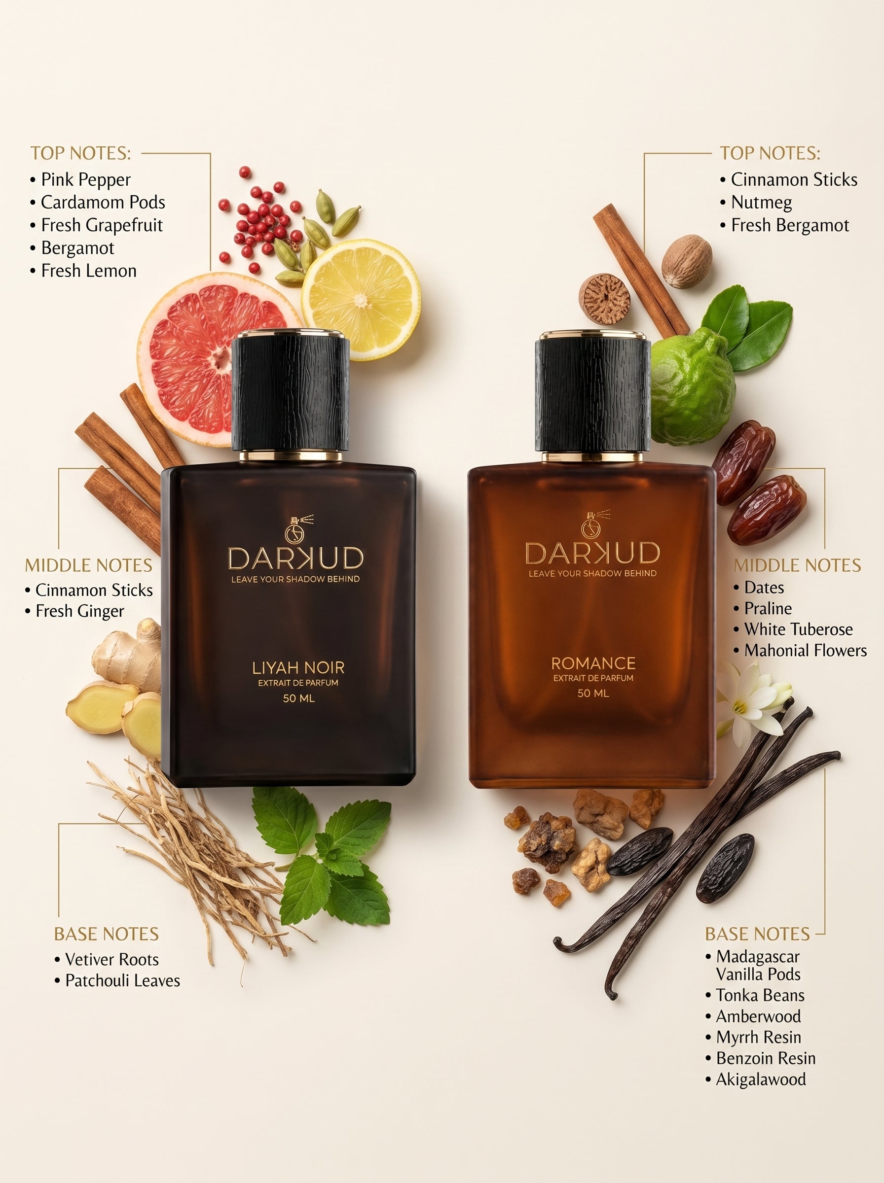 Experience the Perfect Blend of Sophistication with LIYAH NOIR & ROMANCE – 2 × 50 ML Luxury Perfume Collection