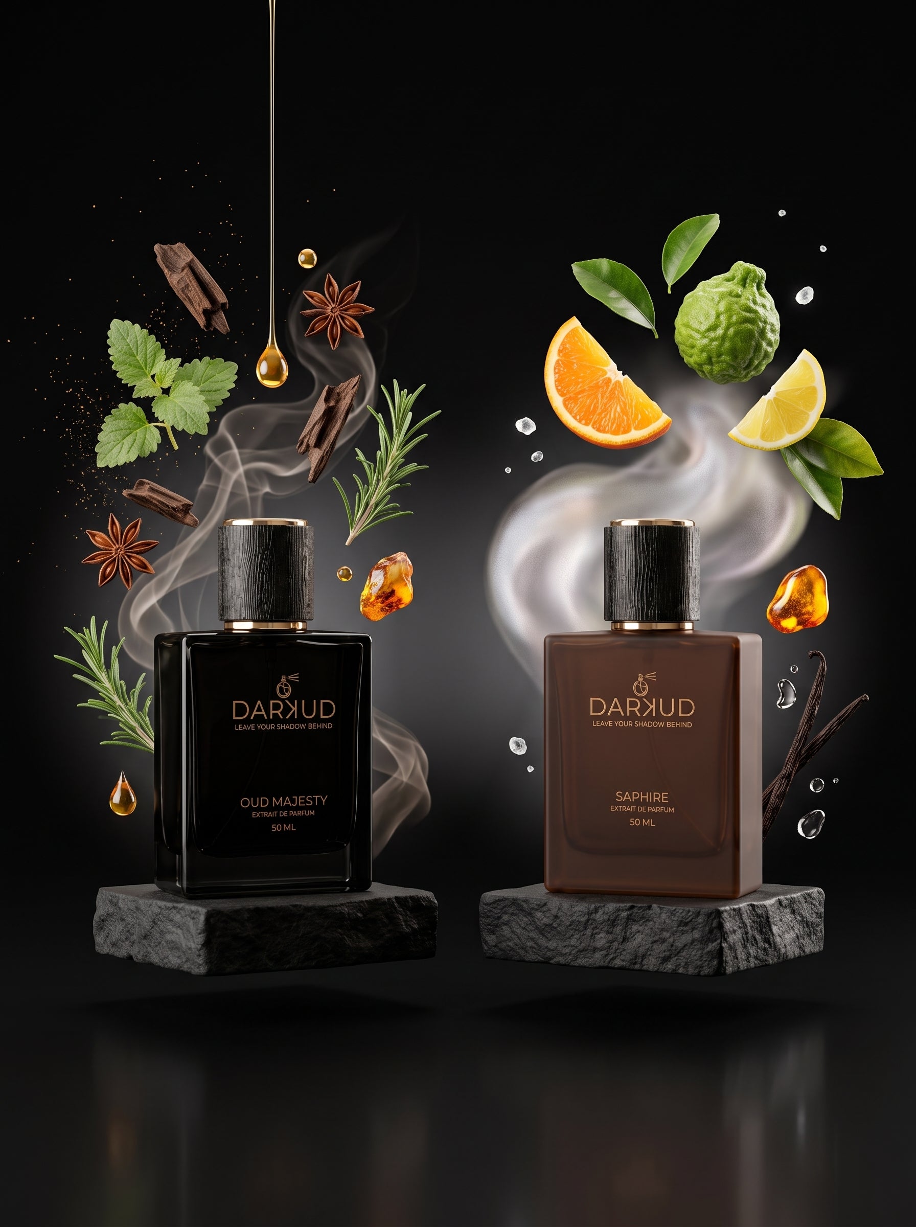 Discover the Perfect Balance of OUD MAJESTY & SAPHIRE – 2 × 50 ML Luxury Perfume Collection