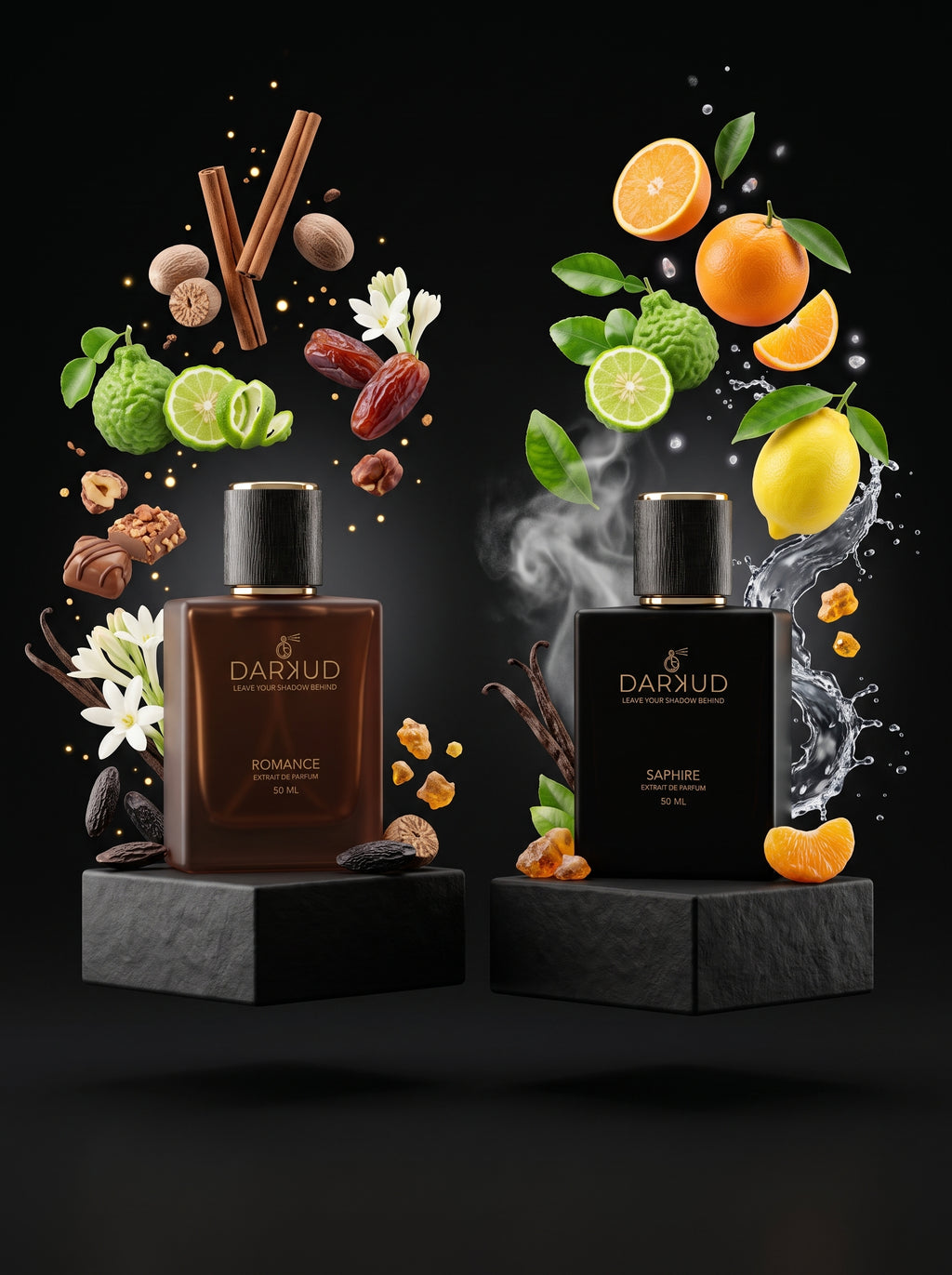 Discover the Perfect Harmony of ROMANCE & SAPHIRE – 2 × 50 ML Luxury Perfume Collection