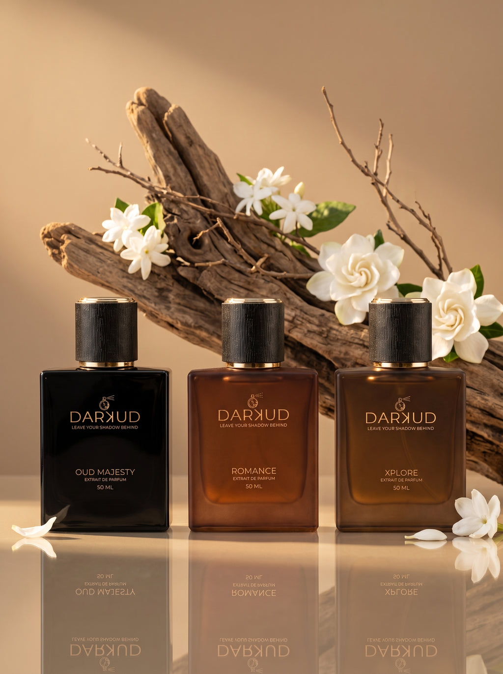 DARKUD Signature Luxury Perfume Trio OUD MAJESTY • ROMANCE • XPLORE  3 × 50 ML | Extrait de Parfum