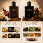 Luxury Perfume Combo | LIYAH NOIR 50ML + OUD MAJESTY 50ML | 2 Premium Extrait De Parfum Fragrances | Long Lasting Fruity Smoky Woody Musky & Oud Spicy Woody Scents | Gift Set 100ML