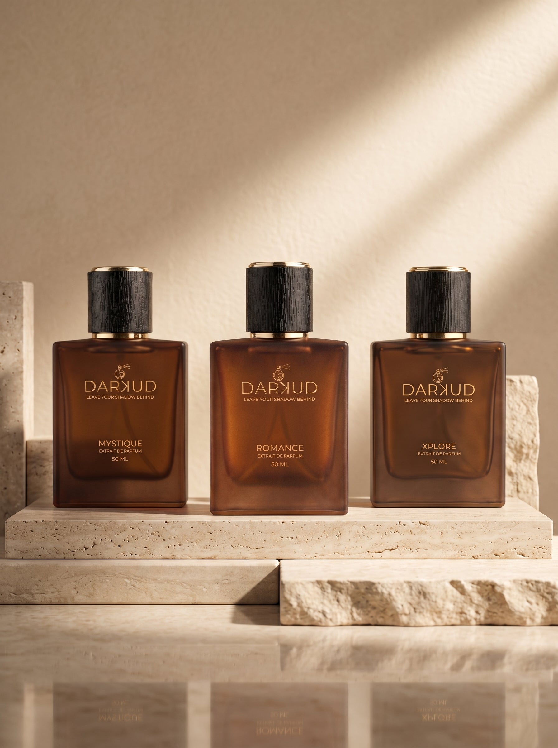 DARKUD Signature Luxury Perfume Trio MYSTIQUE • ROMANCE • XPLORE  3 × 50 ML | Extrait de Parfum