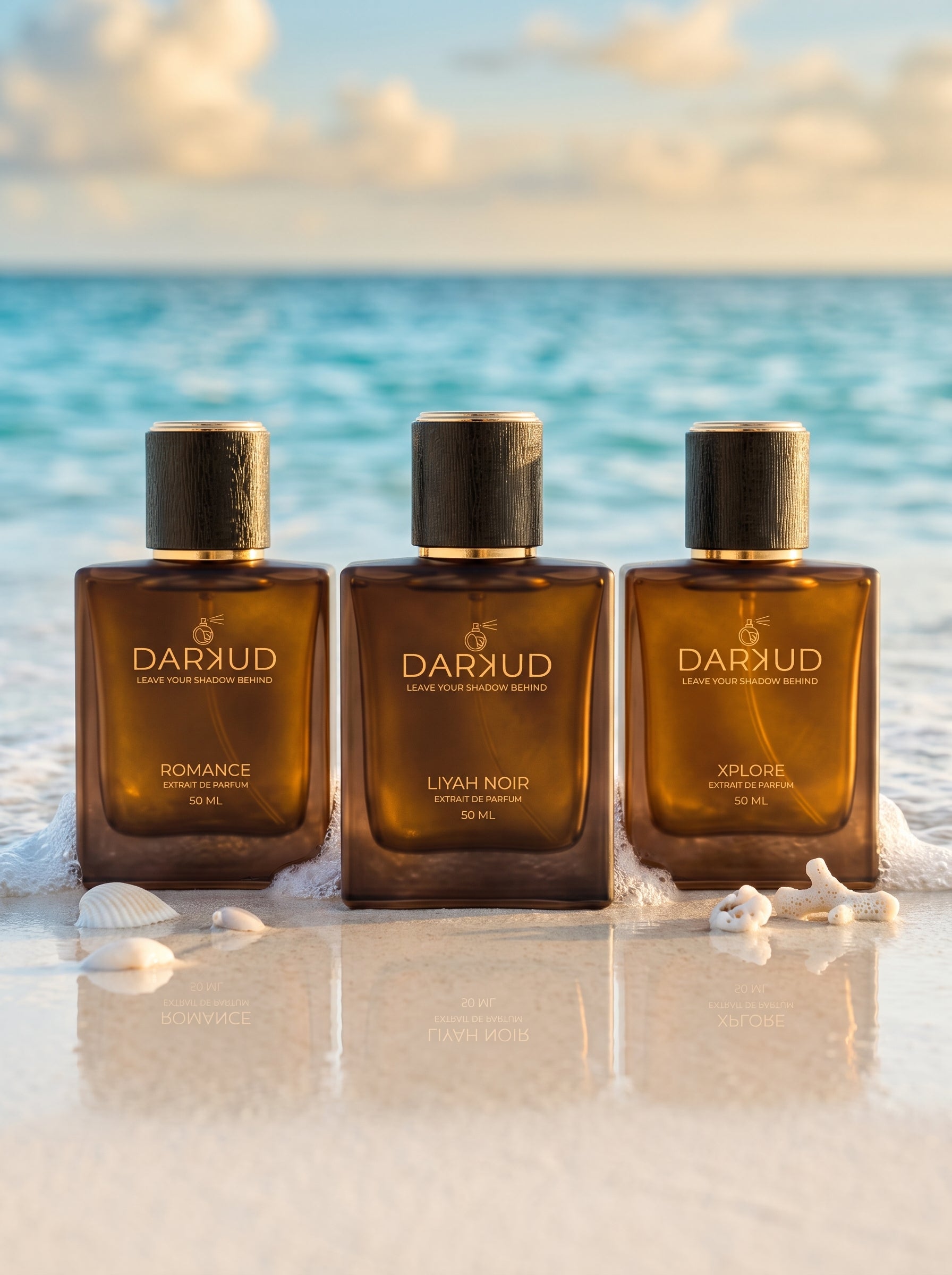 DARKUD Signature Luxury Perfume Trio LIYAH NOIR • ROMANCE • XPLORE  3 × 50 ML | Extrait de Parfum