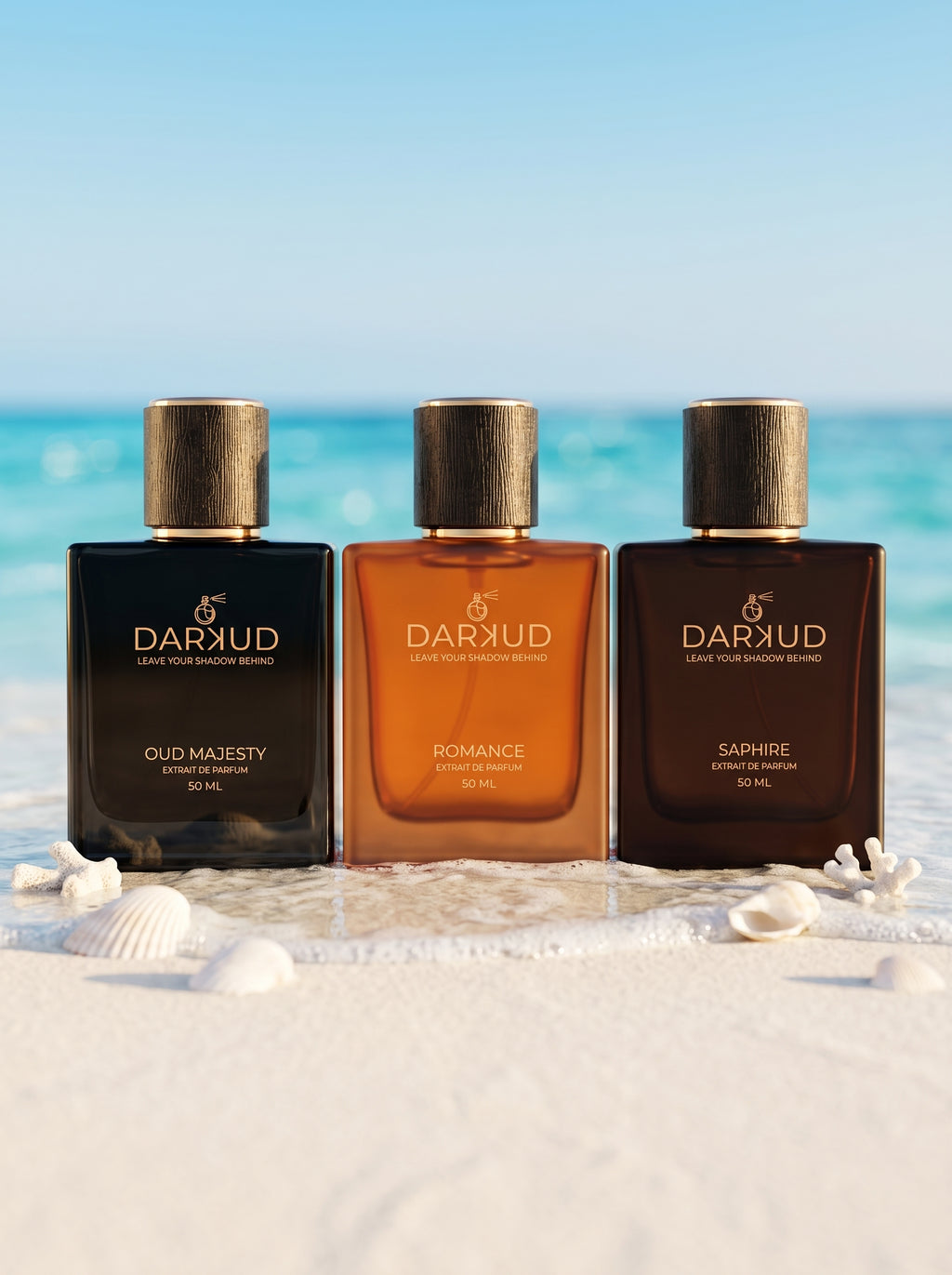 DARKUD Signature Luxury Perfume Trio OUD MAJESTY • ROMANCE • SAPHIRE  3 × 50 ML | Extrait de Parfum