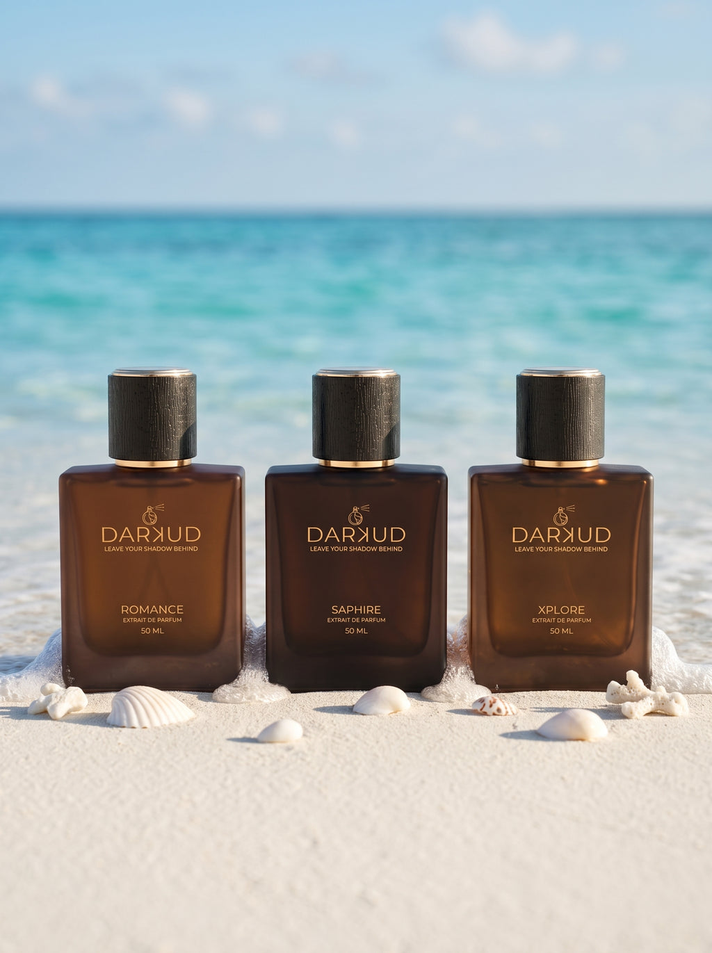 DARKUD Signature Luxury Perfume Trio ROMANCE • SAPHIRE • XPLORE  3 × 50 ML | Extrait de Parfum