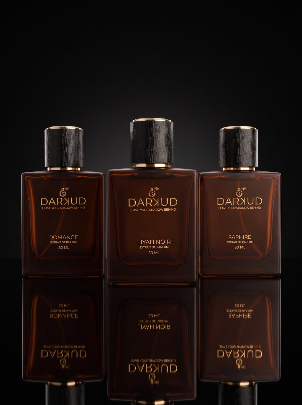 DARKUD Signature Luxury Perfume Trio LIYAH NOIR • ROMANCE • SAPHIRE  3 × 50 ML | Extrait de Parfum