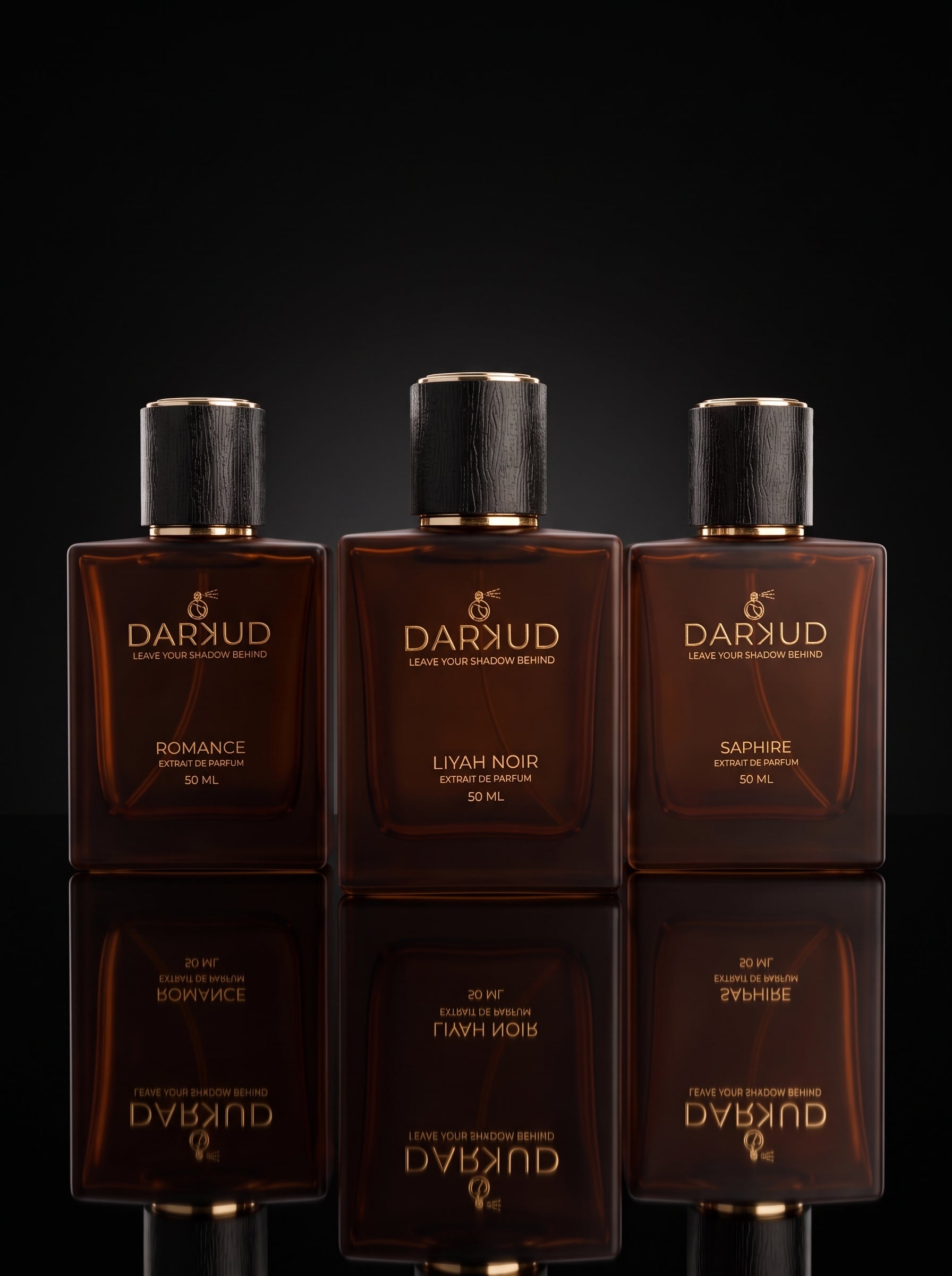 DARKUD Signature Luxury Perfume Trio LIYAH NOIR • ROMANCE • SAPHIRE  3 × 50 ML | Extrait de Parfum