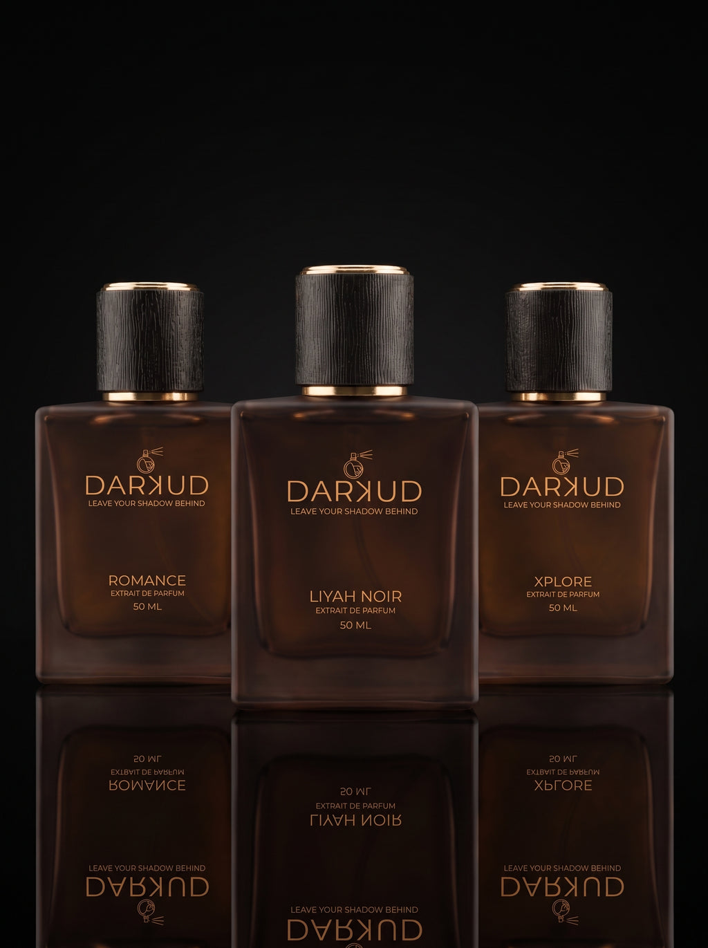 DARKUD Signature Luxury Perfume Trio LIYAH NOIR • ROMANCE • XPLORE  3 × 50 ML | Extrait de Parfum