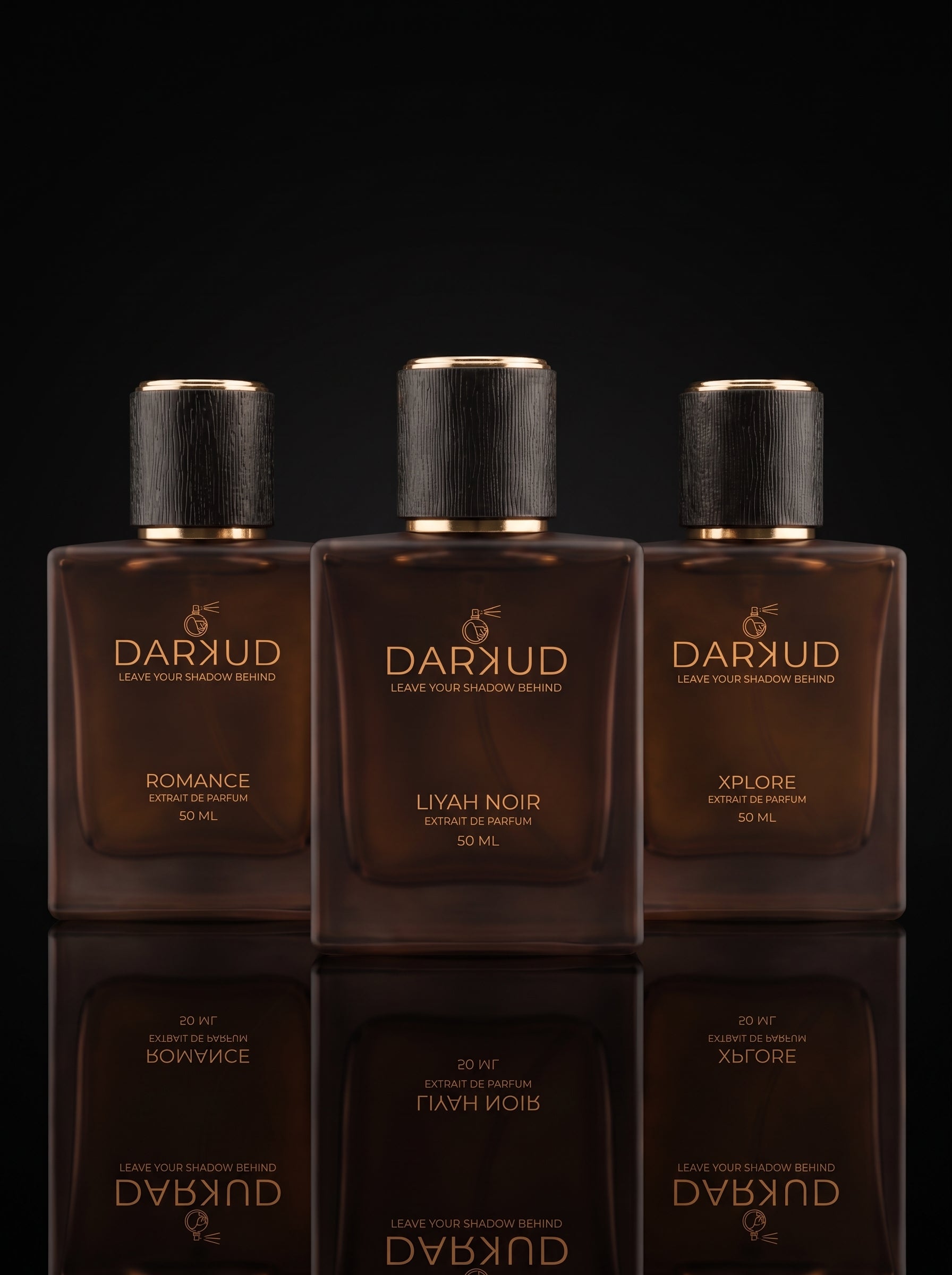 DARKUD Signature Luxury Perfume Trio LIYAH NOIR • ROMANCE • XPLORE  3 × 50 ML | Extrait de Parfum