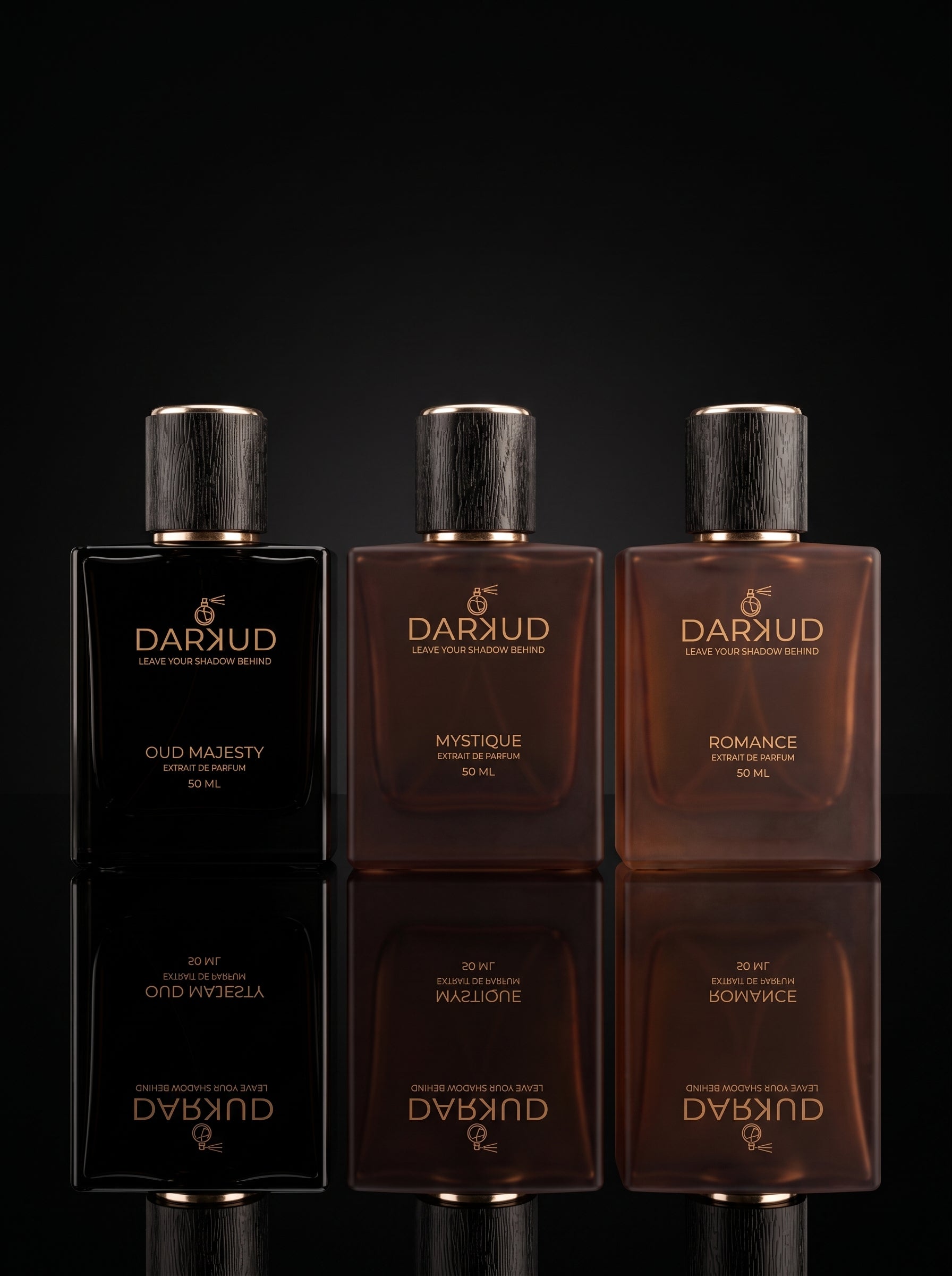 DARKUD Signature Luxury Perfume Trio MYSTIQUE • OUD MAJESTY • ROMANCE  3 × 50 ML | Extrait de Parfum