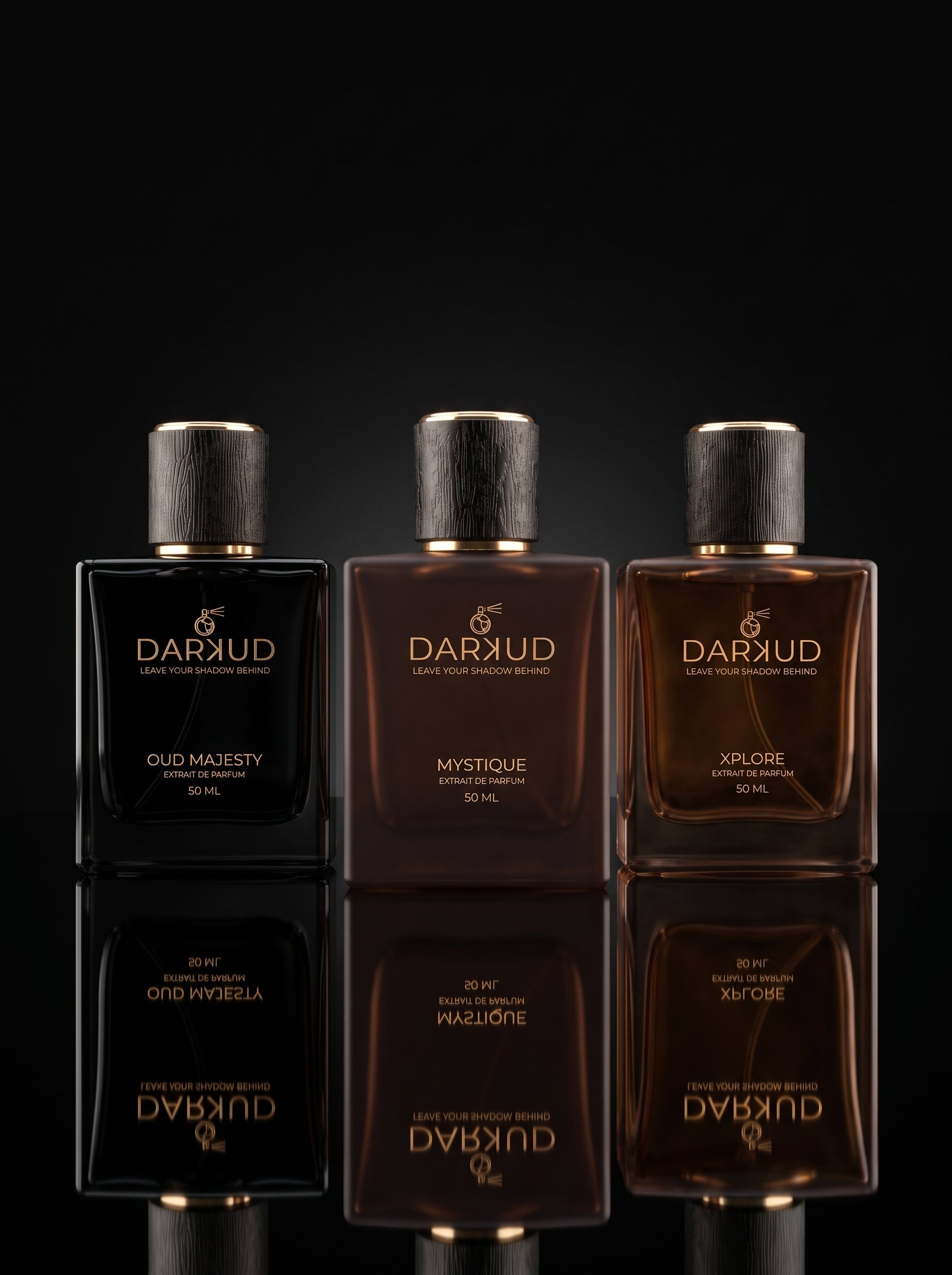 DARKUD Signature Luxury Perfume Trio MYSTIQUE • OUD MAJESTY • XPLORE  3 × 50 ML | Extrait de Parfum