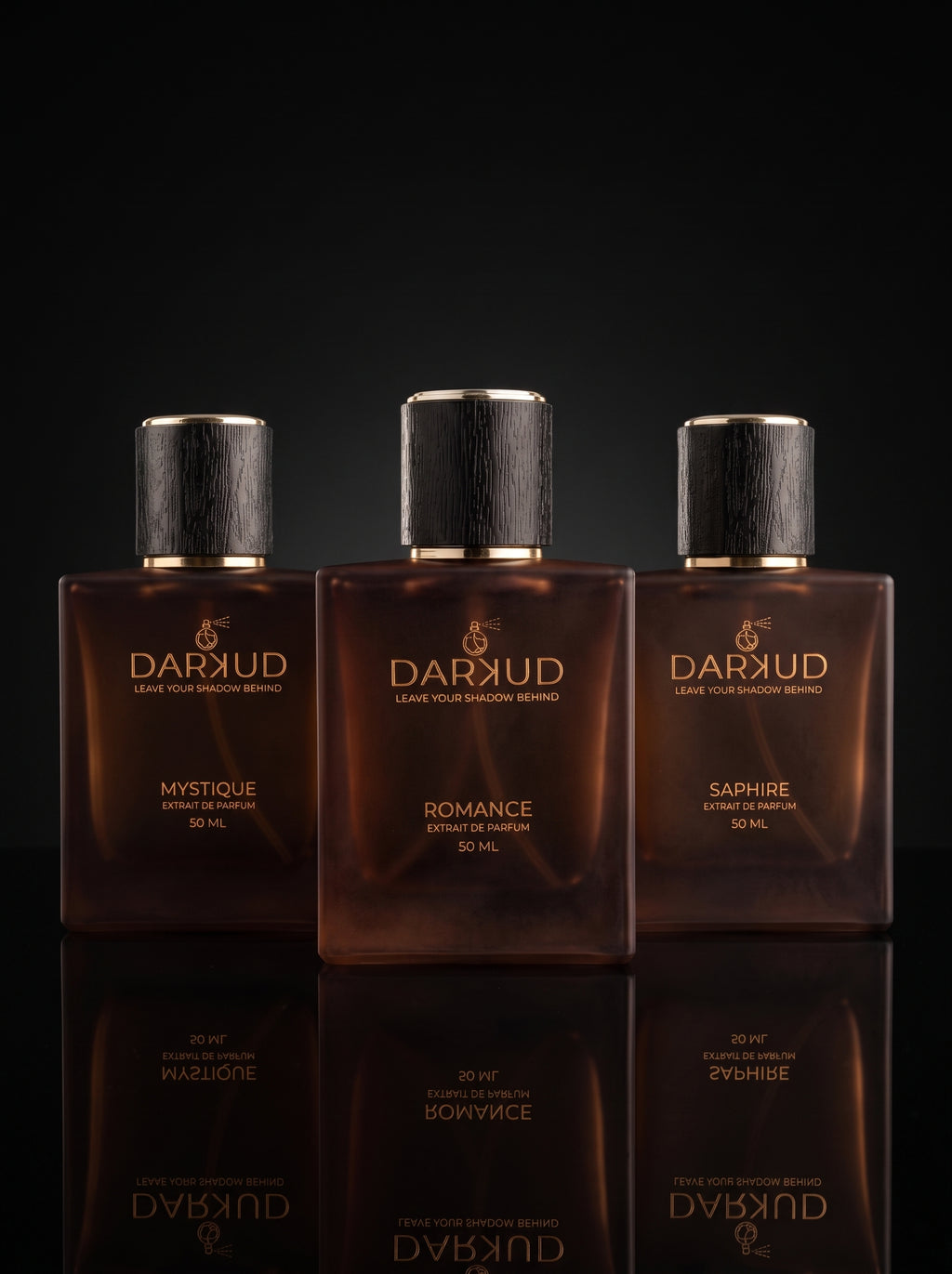 DARKUD Signature Luxury Perfume Trio MYSTIQUE • ROMANCE • SAPHIRE  3 × 50 ML | Extrait de Parfum