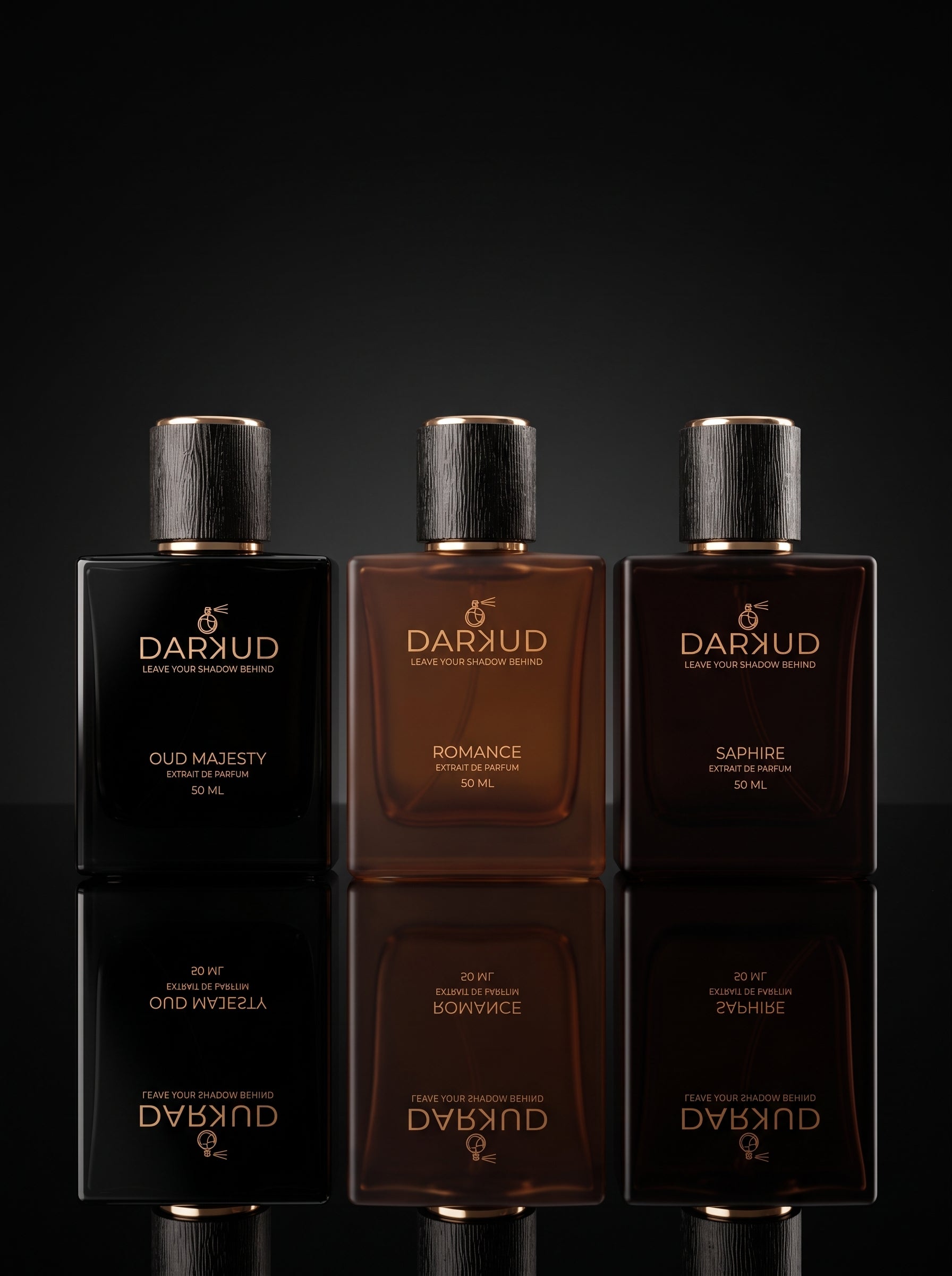 DARKUD Signature Luxury Perfume Trio OUD MAJESTY • ROMANCE • SAPHIRE  3 × 50 ML | Extrait de Parfum