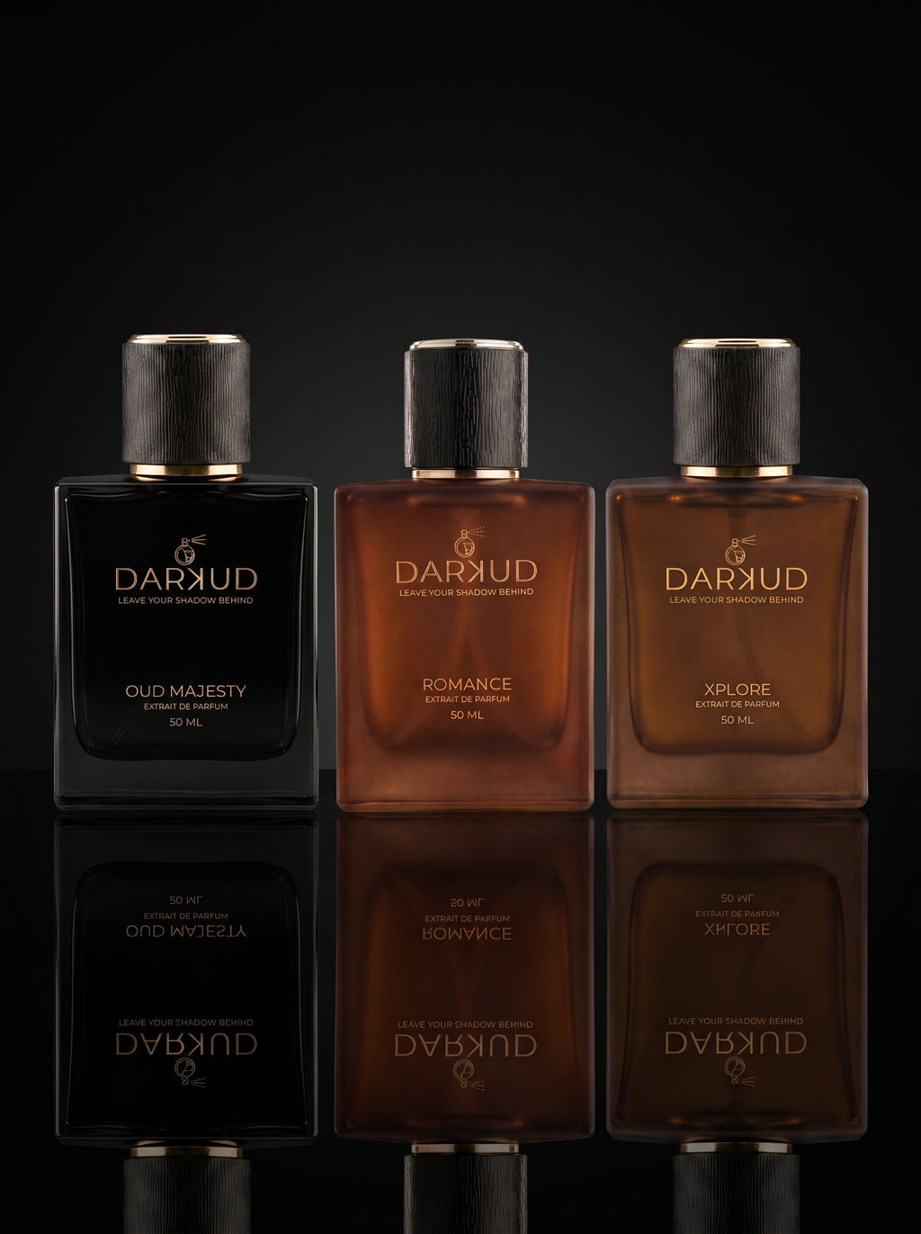 DARKUD Signature Luxury Perfume Trio OUD MAJESTY • ROMANCE • XPLORE  3 × 50 ML | Extrait de Parfum