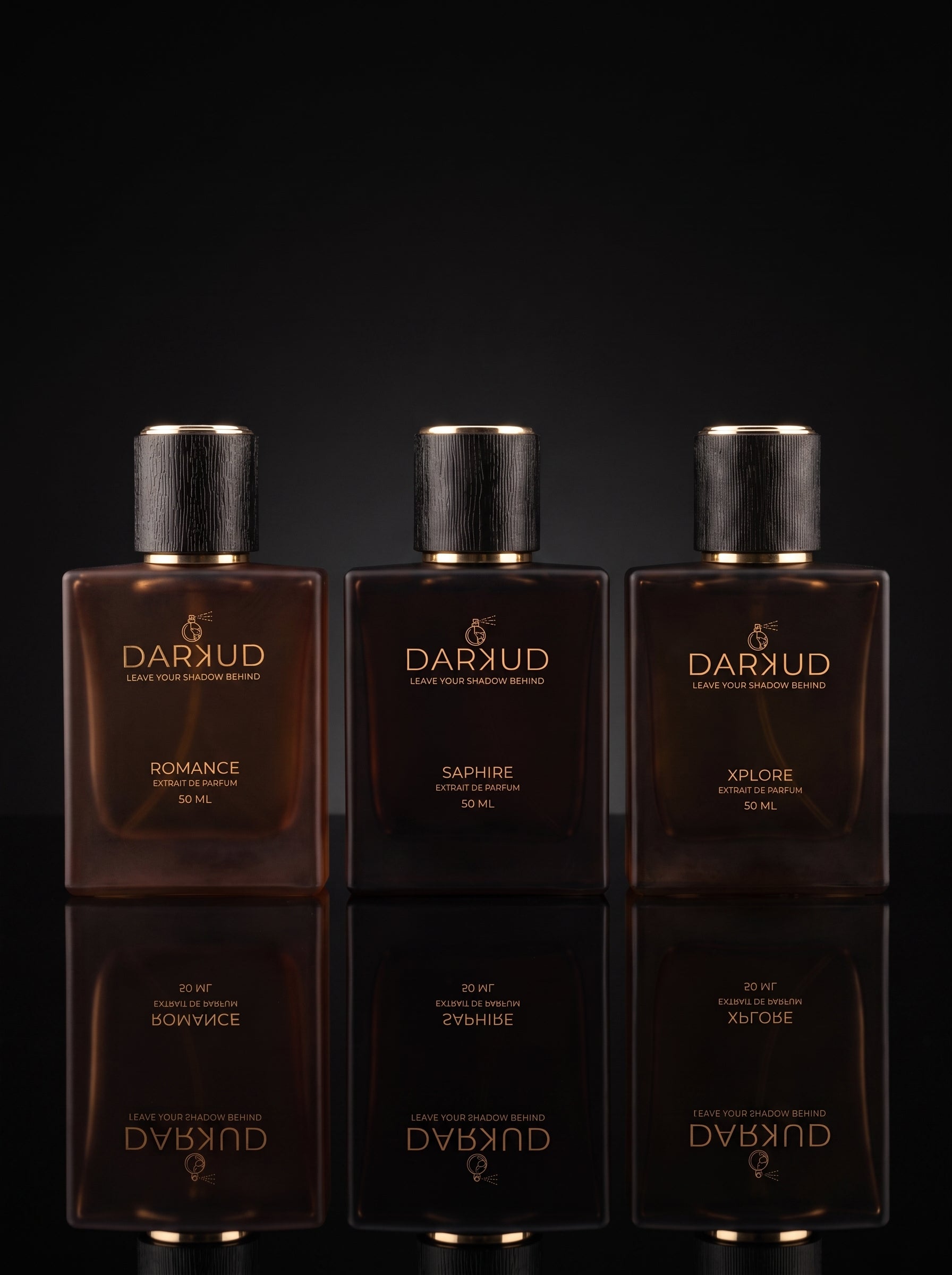 DARKUD Signature Luxury Perfume Trio ROMANCE • SAPHIRE • XPLORE  3 × 50 ML | Extrait de Parfum
