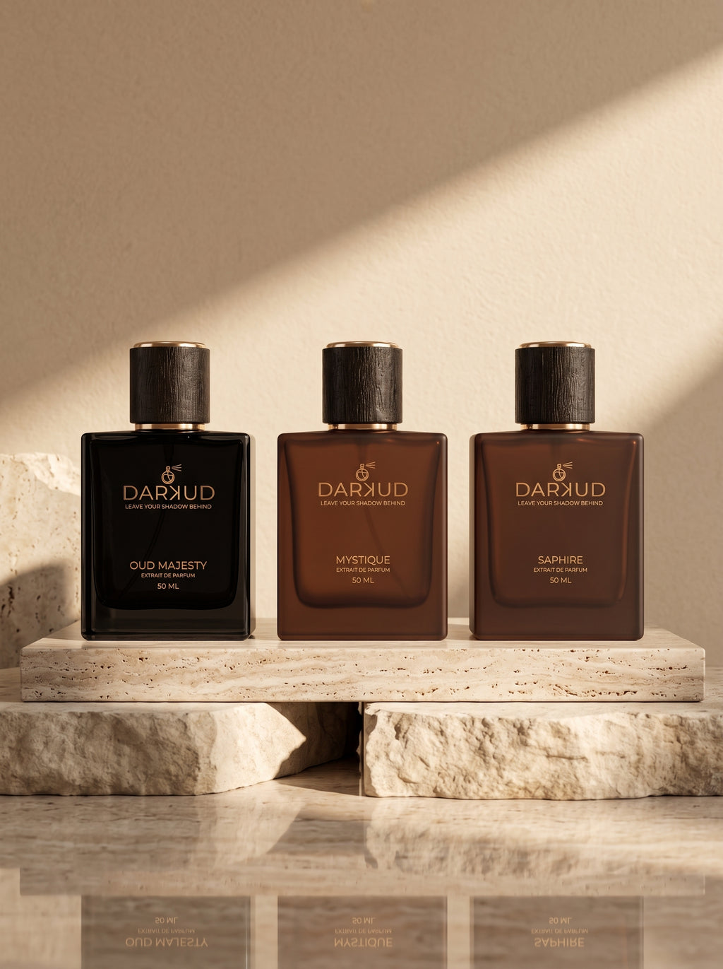 DARKUD Signature Luxury Perfume Trio MYSTIQUE • OUD MAJESTY • SAPHIRE  3 × 50 ML | Extrait de Parfum