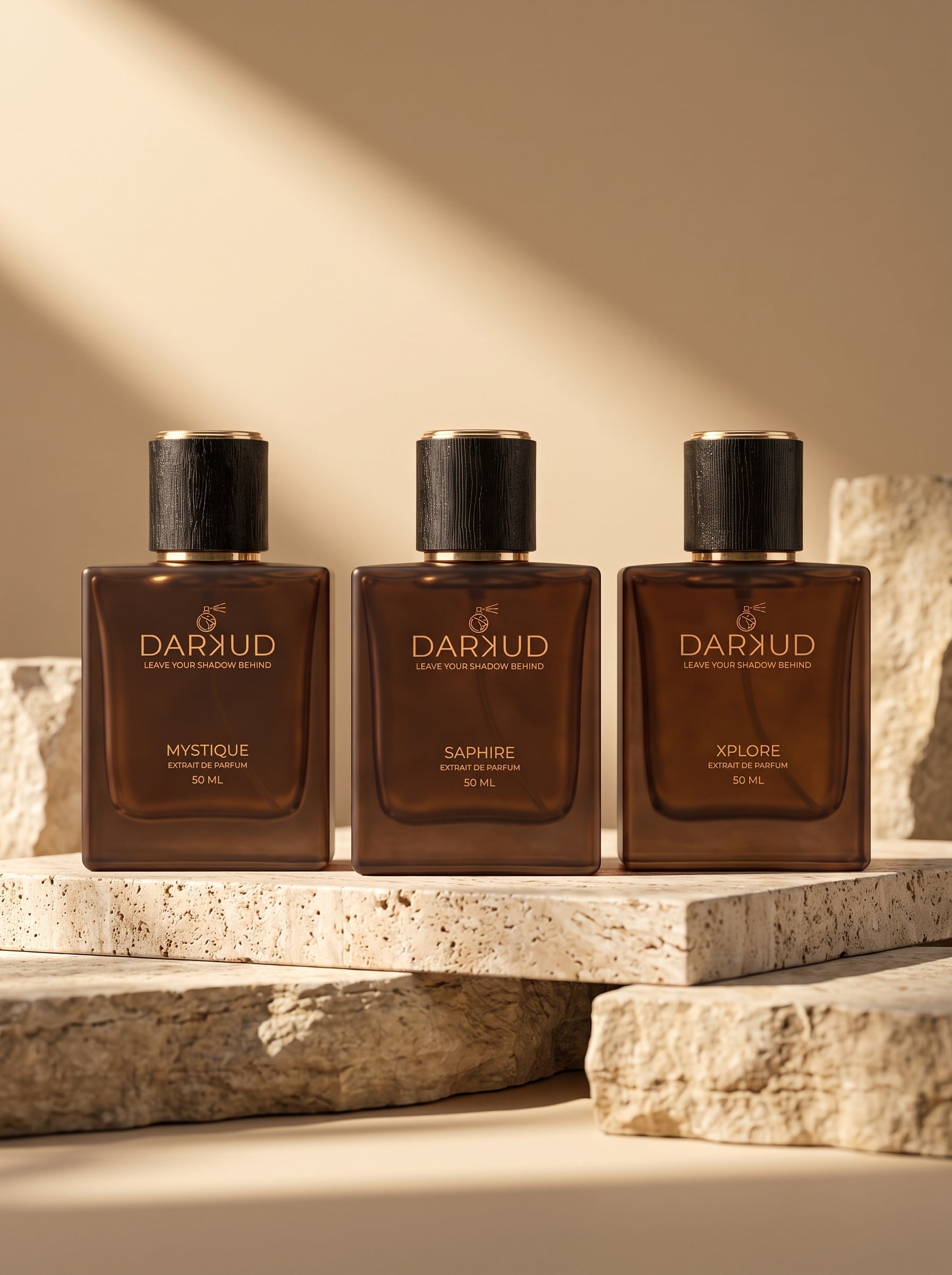 DARKUD Signature Luxury Perfume Trio MYSTIQUE • SAPHIRE • XPLORE  3 × 50 ML | Extrait de Parfum