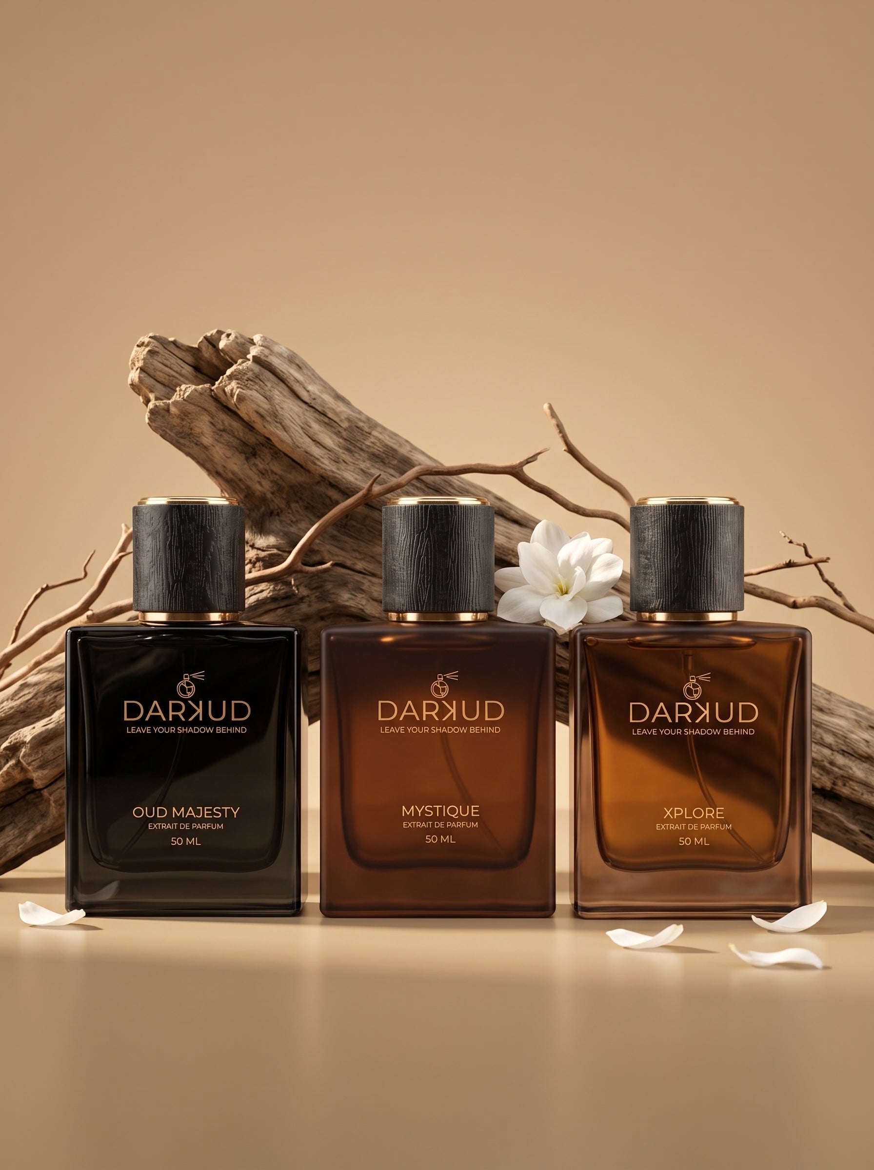 DARKUD Signature Luxury Perfume Trio MYSTIQUE • OUD MAJESTY • XPLORE  3 × 50 ML | Extrait de Parfum
