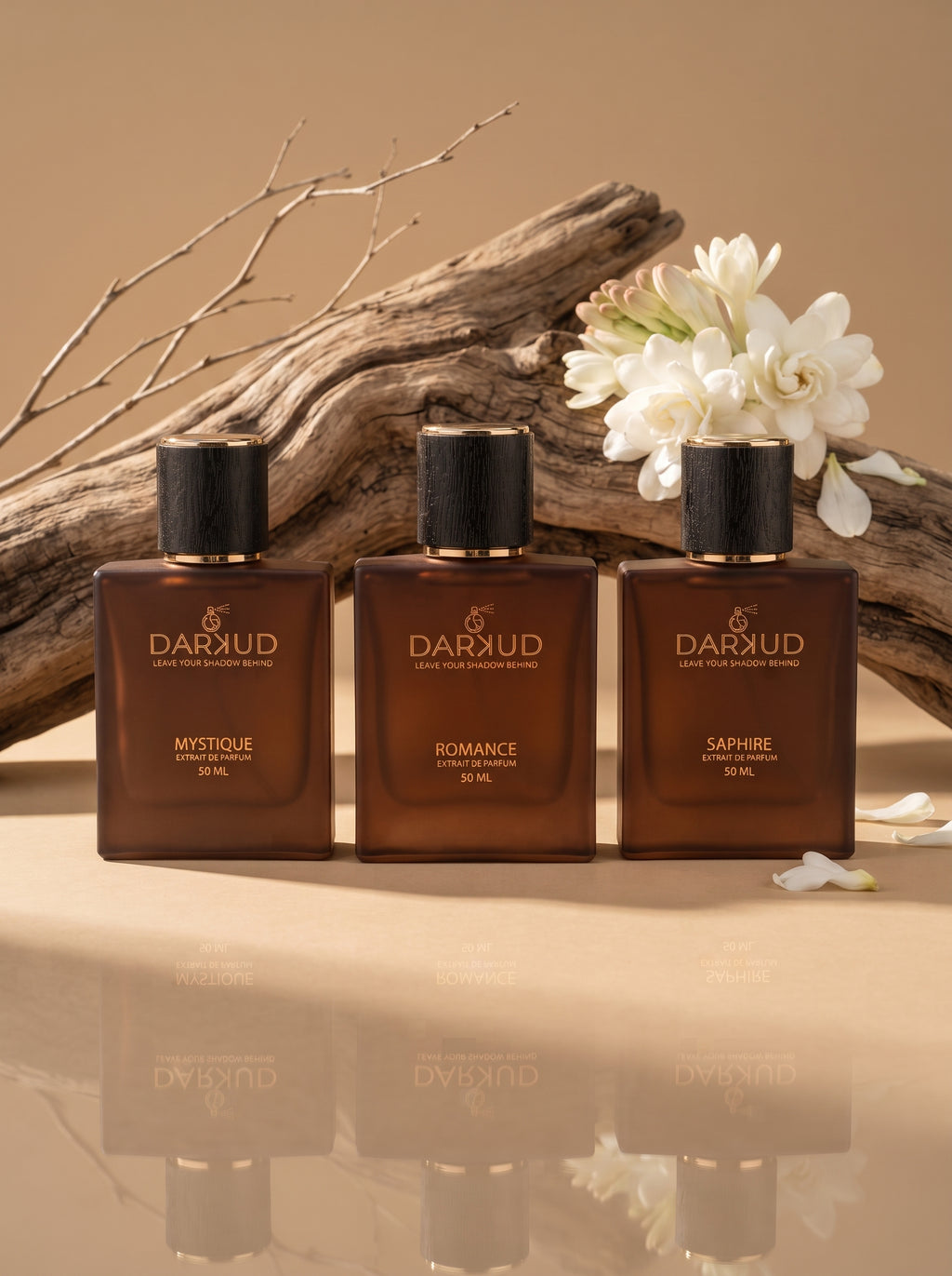 DARKUD Signature Luxury Perfume Trio MYSTIQUE • ROMANCE • SAPHIRE  3 × 50 ML | Extrait de Parfum