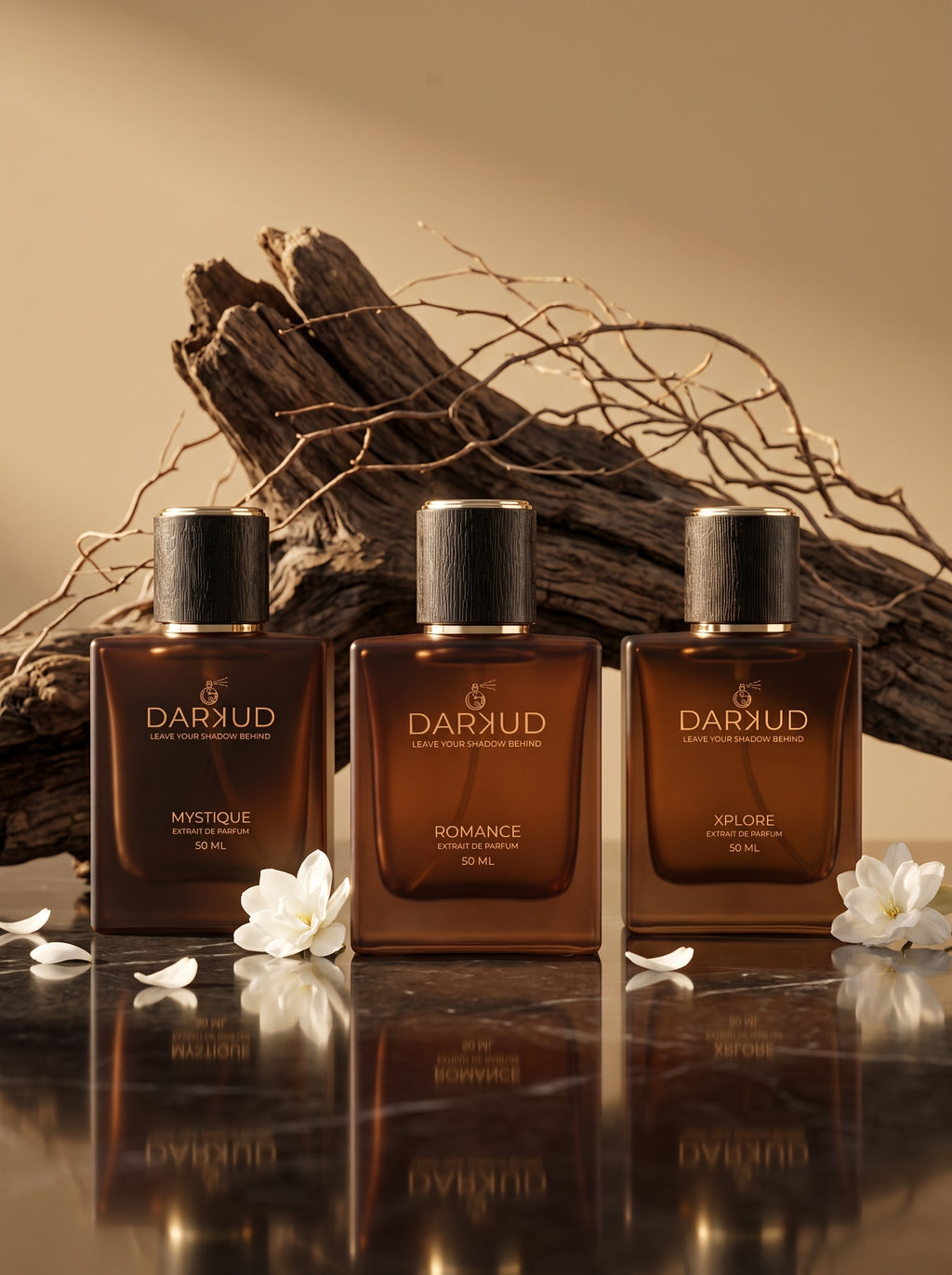 DARKUD Signature Luxury Perfume Trio MYSTIQUE • ROMANCE • XPLORE  3 × 50 ML | Extrait de Parfum