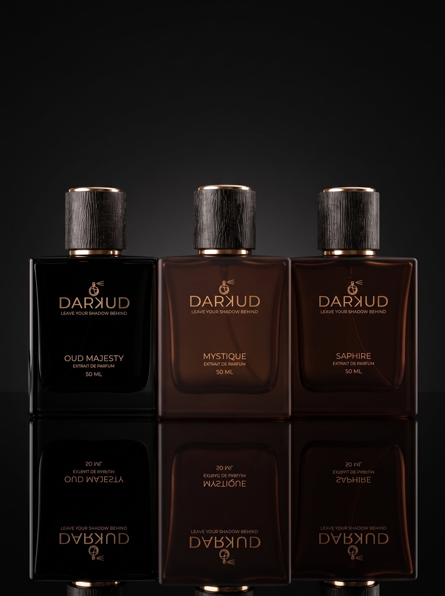DARKUD Signature Luxury Perfume Trio MYSTIQUE • OUD MAJESTY • SAPHIRE  3 × 50 ML | Extrait de Parfum