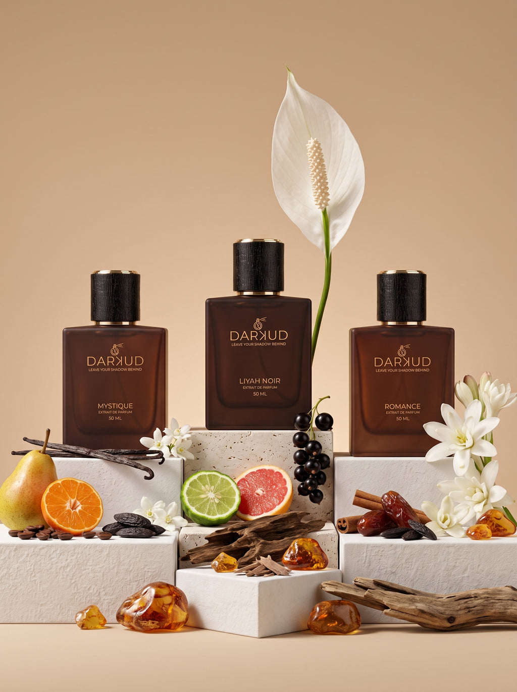 The Signature Trio | MYSTIQUE + LIYAH NOIR + ROMANCE | Premium Extrait de Parfum Collection