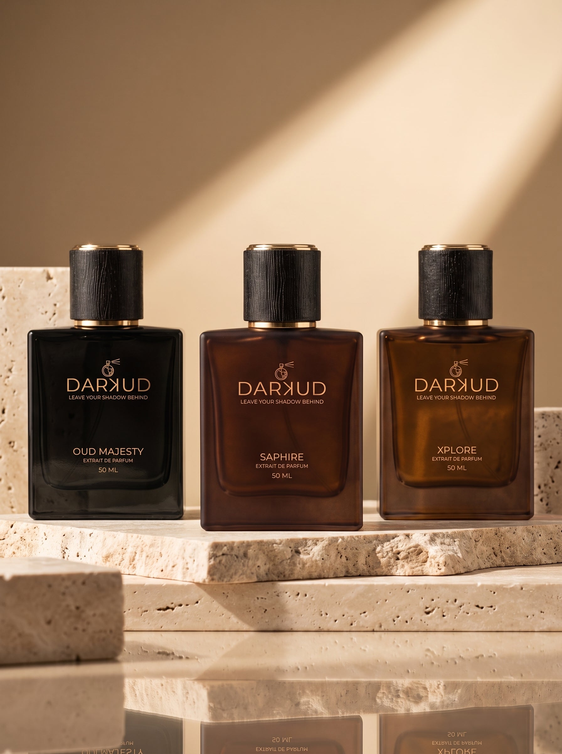 DARKUD Signature Luxury Perfume Trio OUD MAJESTY • SAPHIRE • XPLORE  3 × 50 ML | Extrait de Parfum