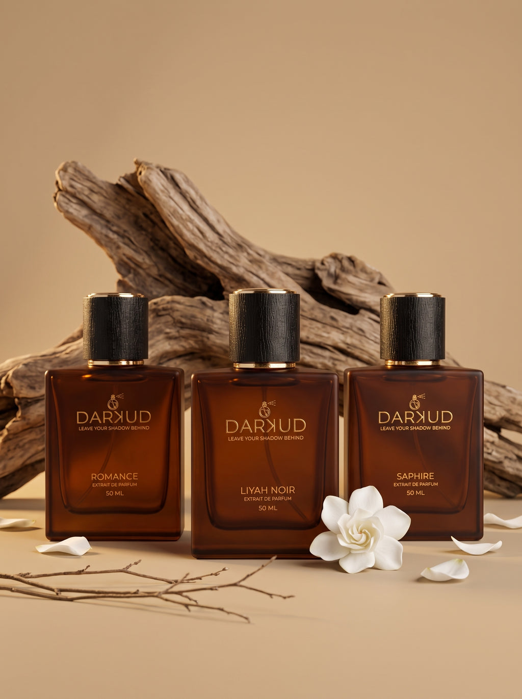 DARKUD Signature Luxury Perfume Trio LIYAH NOIR • ROMANCE • SAPHIRE  3 × 50 ML | Extrait de Parfum