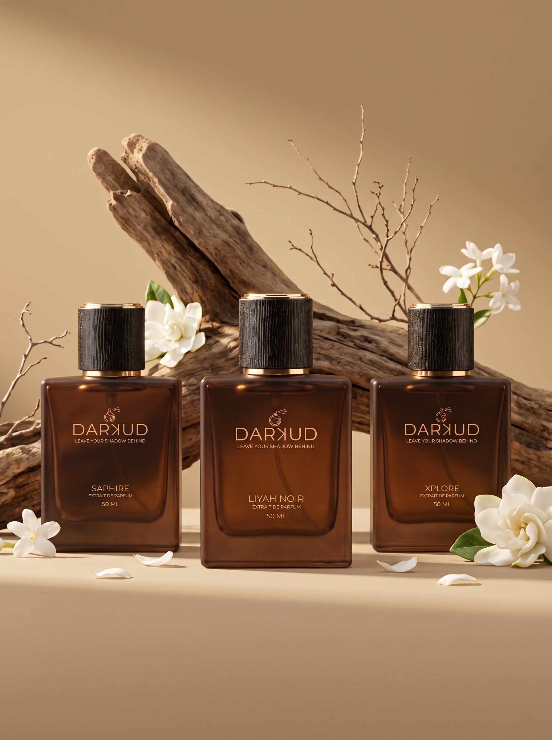 DARKUD Signature Luxury Perfume Trio LIYAH NOIR • SAPHIRE • XPLORE  3 × 50 ML | Extrait de Parfum
